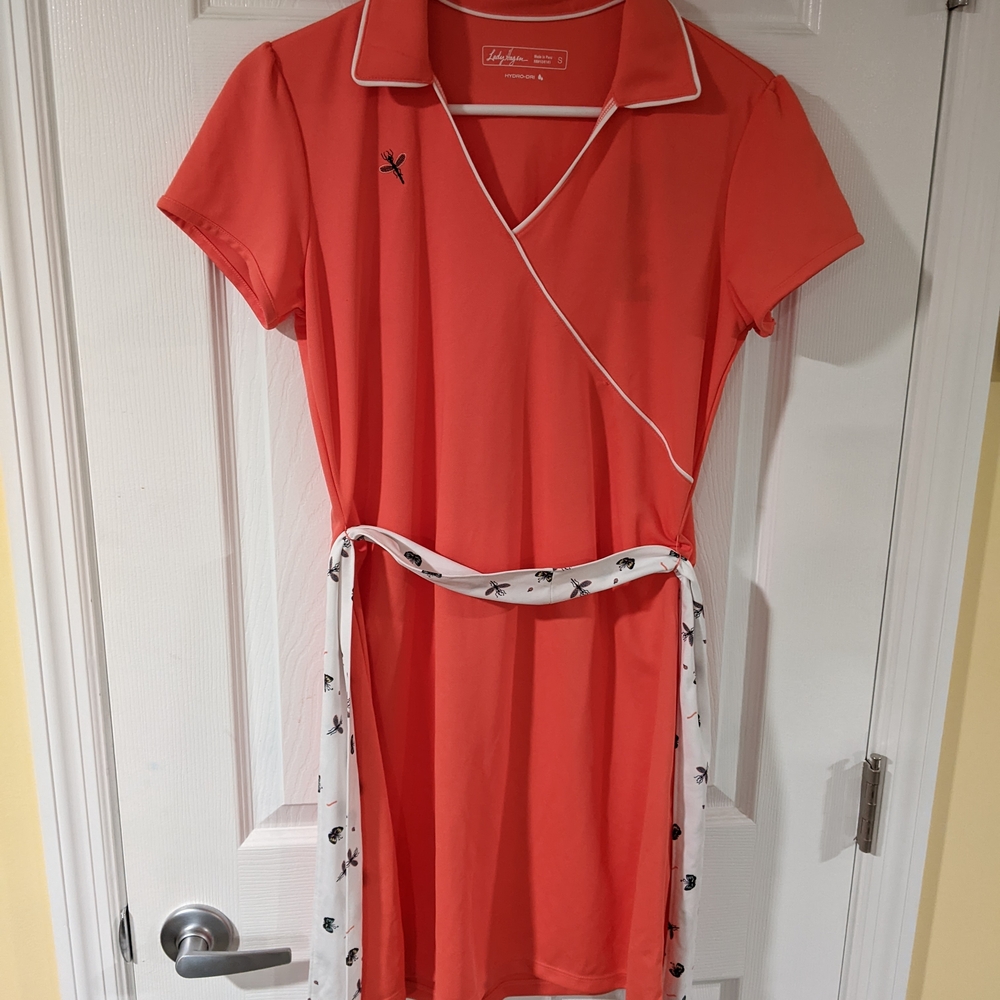 Lady Hagen Coral Dress with White Accents